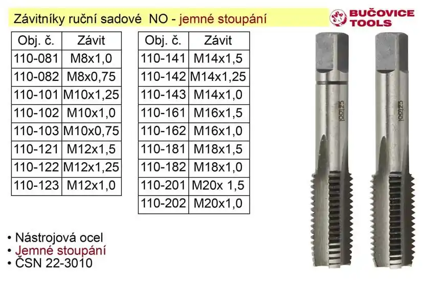 Rychlé dodání | Závitníky ruční sadové M14x1,25 NO jemný závit