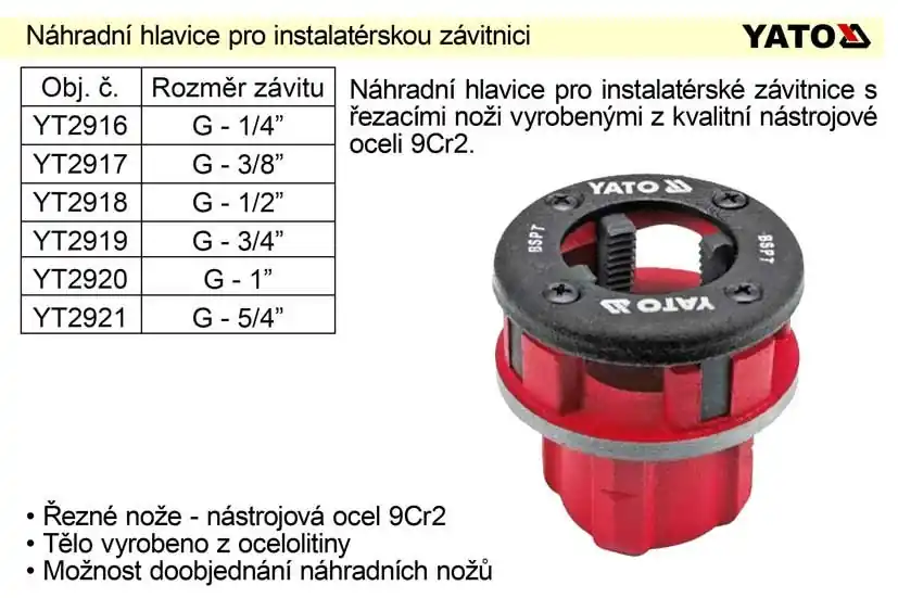 Pospěšte si - Náhraddní hlavice 3/4" pro instalatérskou závitnici