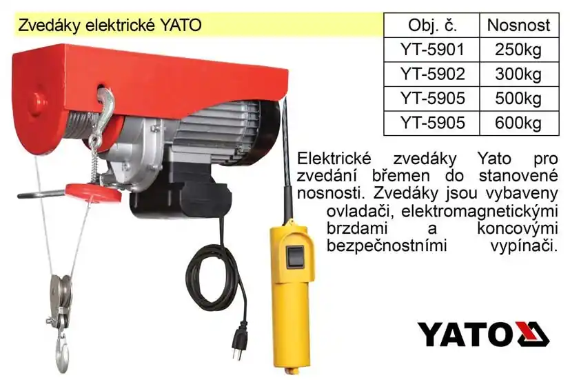 Omezené zásoby | Zvedák elektrický nosnost 250 kg