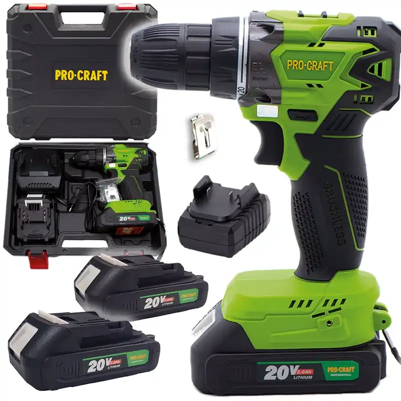 PROCRAFT PA20BL Aku vrtačka bezuhlíková 12V/2x2.0Ah - Ihned k objednání