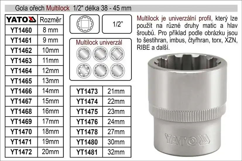 Gola ořech Multilock 10mm 1/2" - Nabídka končí brzy