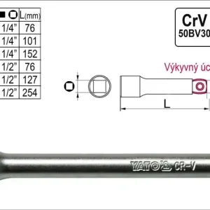 Žádaný produkt | Prodloužení 1/4" výkyvné délka 102mm