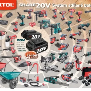 Skvělá nabídka - EXTOL PREMIUM vrtací šroubovák aku s příklepem SHARE20V,20V Li-ion, bez aku a nabíječky