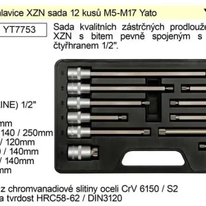 YATO Gola ořechy XZN sada 12 kusů M5-M17 - Právě přidáno