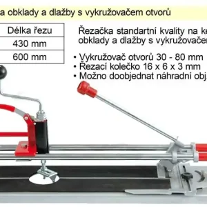 K objednání - Řezačka na obklady a dlažby 430 mm s vykružovačem otvorů