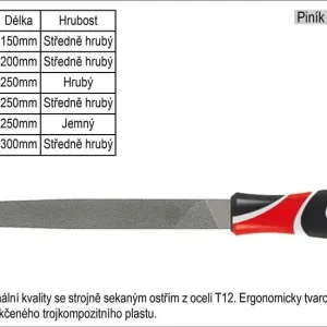 Jen po omezenou dobu - Pilník YATO plochý délka 300mm hrubý