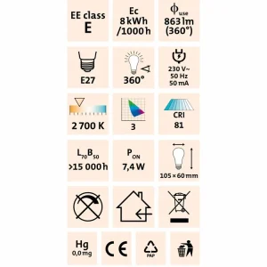 EXTOL LIGHT žárovka LED 360°, 1000lm, 8W, E27, teplá bílá 43041 | Rychle mizí