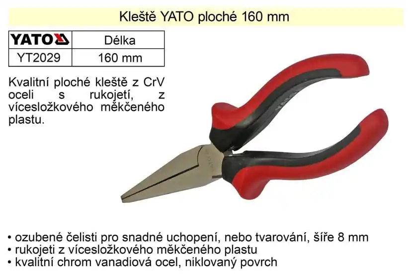 Kleště YATO ploché 160mm - Nejprodávanější