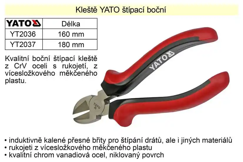 Kleště YATO štípací boční 180mm | Snadné vrácení
