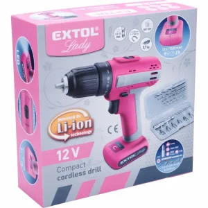 Aku šroubovák růžový Lady 12 V / 1500 Ah Li-On Extol 402402 - Nabídka