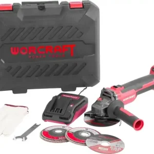 Aku úhlová bruska 115mm, bezuhlíková, 20V Worcraft CAG-S20LiBH SET 4.0Ah nabíječka kufr | Ušetřete nyní