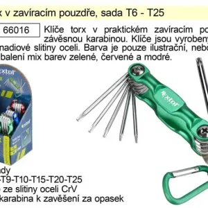 Klíče torx v zavíracím pouzdře, sada T6 - T25 | Velmi populární