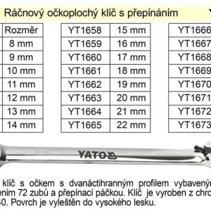 YATO Ráčnový klíč očkoplochý s přepínáním 32mm - Super nabídka