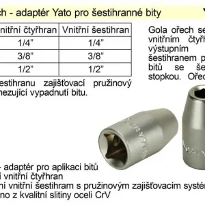 Gola ořech 1/2", adaptér pro bity se šestihranem 8 mm | Cenový hit